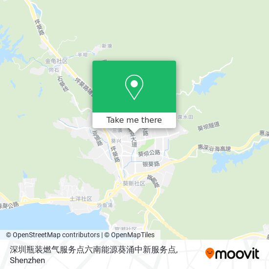 深圳瓶装燃气服务点六南能源葵涌中新服务点 map