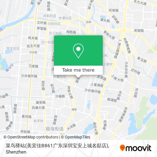 菜鸟驿站(美宜佳B861广东深圳宝安上城名邸店) map