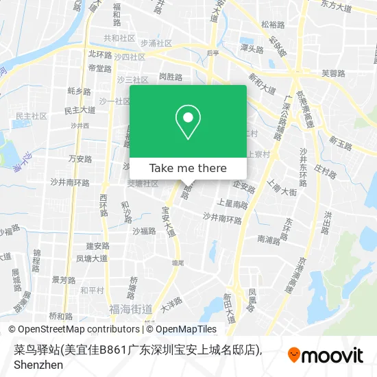 菜鸟驿站(美宜佳B861广东深圳宝安上城名邸店) map