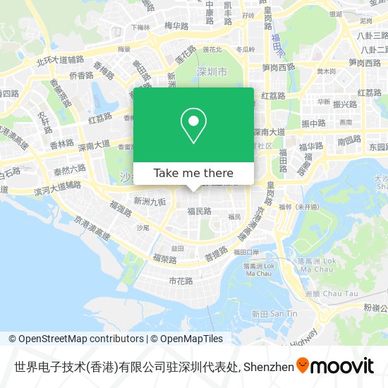 世界电子技术(香港)有限公司驻深圳代表处 map