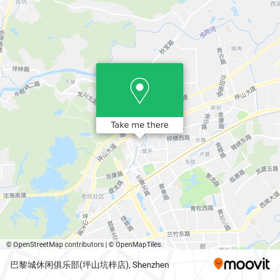 巴黎城休闲俱乐部(坪山坑梓店) map