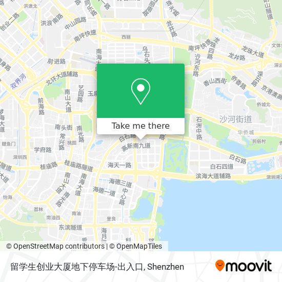 留学生创业大厦地下停车场-出入口 map