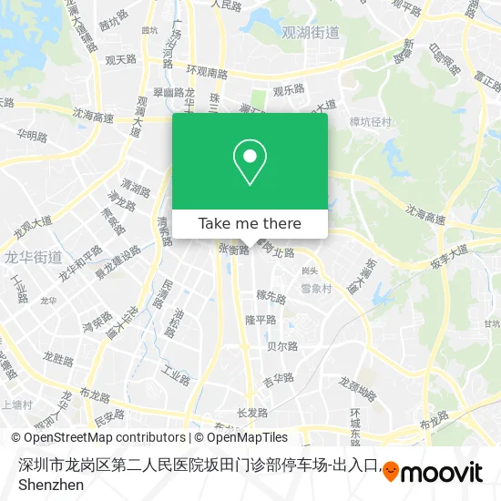 深圳市龙岗区第二人民医院坂田门诊部停车场-出入口 map