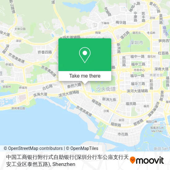 中国工商银行附行式自助银行(深圳分行车公庙支行天安工业区泰然五路) map