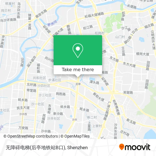 无障碍电梯(后亭地铁站B口) map