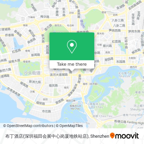 布丁酒店(深圳福田会展中心岗厦地铁站店) map