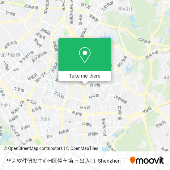 华为软件研发中心H区停车场-南出入口 map