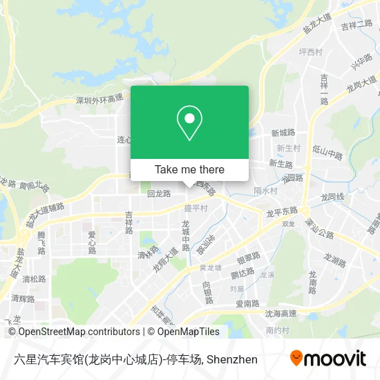 六星汽车宾馆(龙岗中心城店)-停车场 map