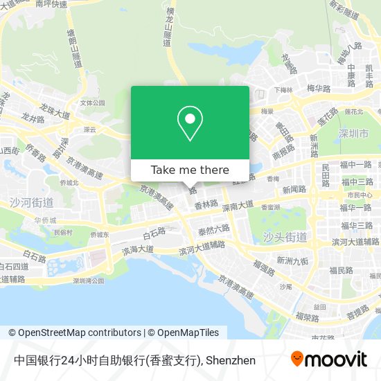 中国银行24小时自助银行(香蜜支行) map