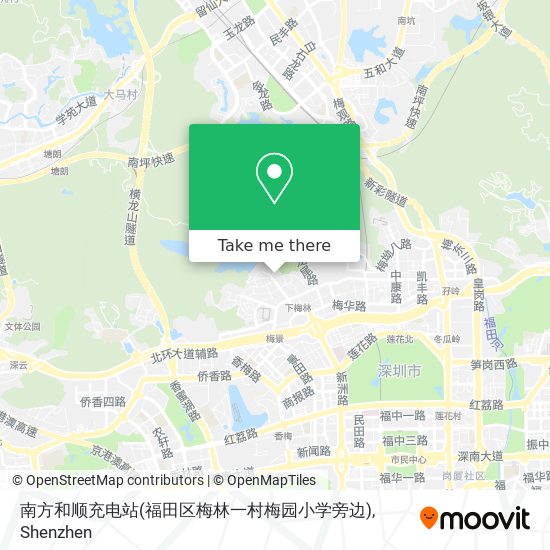 南方和顺充电站(福田区梅林一村梅园小学旁边) map