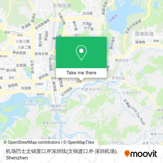 机场巴士文锦渡口岸深圳线(文锦渡口岸-深圳机场) map