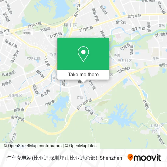汽车充电站(比亚迪深圳坪山比亚迪总部) map