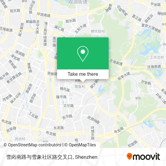 雪岗南路与雪象社区路交叉口 map