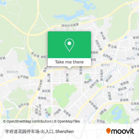 学府道花园停车场-出入口 map
