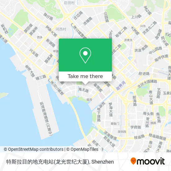 特斯拉目的地充电站(龙光世纪大厦) map