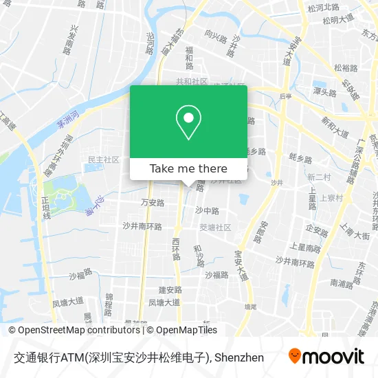 交通银行ATM(深圳宝安沙井松维电子) map