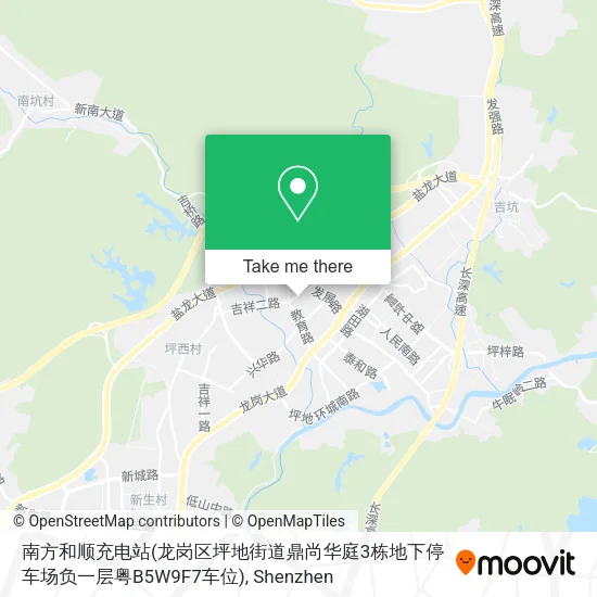 南方和顺充电站(龙岗区坪地街道鼎尚华庭3栋地下停车场负一层粤B5W9F7车位) map