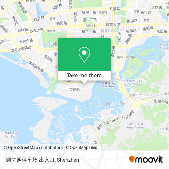 圆梦园停车场-出入口 map