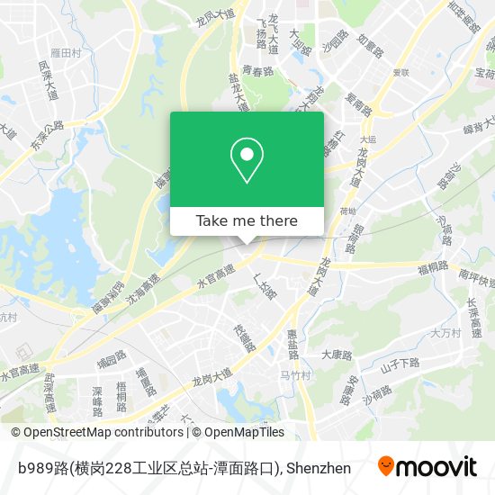 b989路(横岗228工业区总站-潭面路口) map