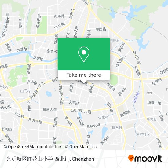 光明新区红花山小学-西北门 map