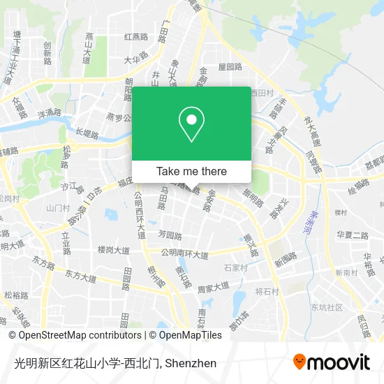 光明新区红花山小学-西北门 map