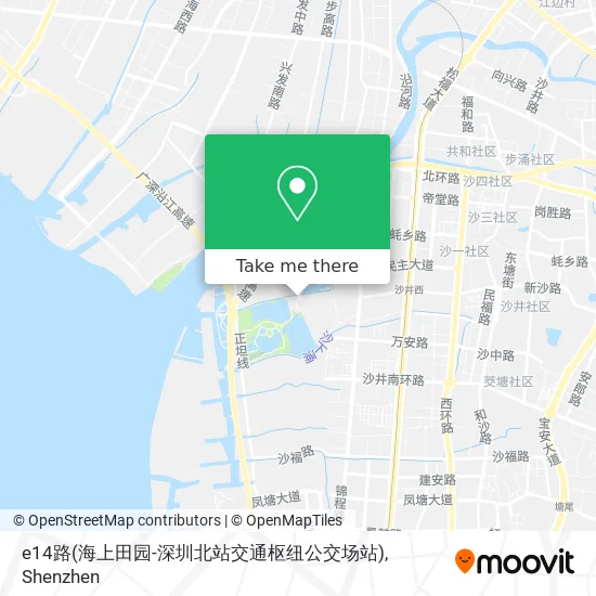 e14路(海上田园-深圳北站交通枢纽公交场站) map