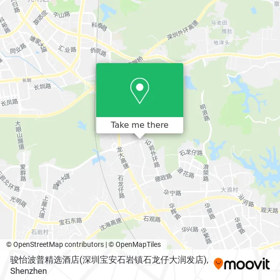 骏怡波普精选酒店(深圳宝安石岩镇石龙仔大润发店) map
