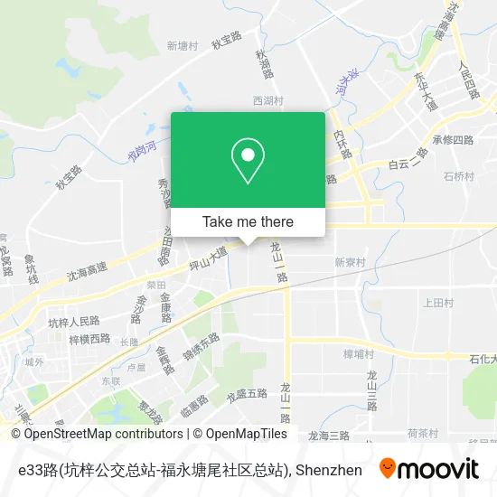 e33路(坑梓公交总站-福永塘尾社区总站) map