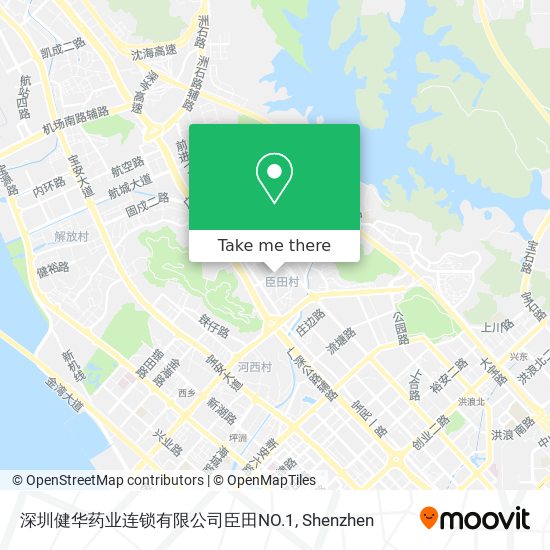 深圳健华药业连锁有限公司臣田NO.1 map