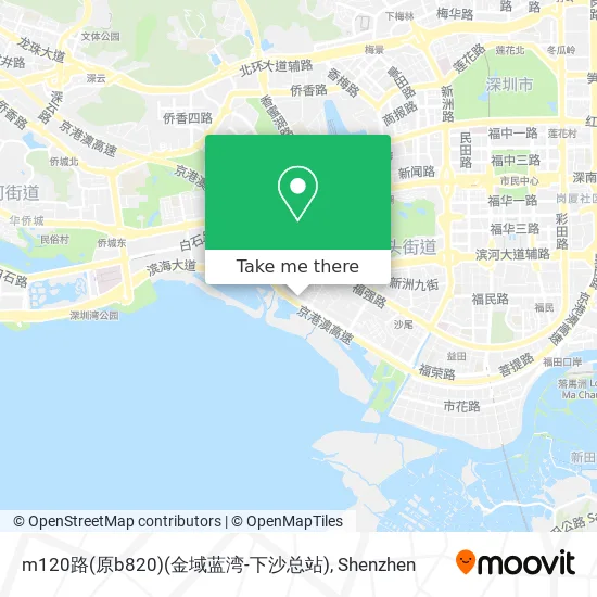 m120路(原b820)(金域蓝湾-下沙总站) map