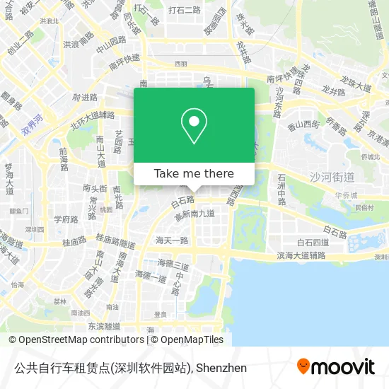 公共自行车租赁点(深圳软件园站) map