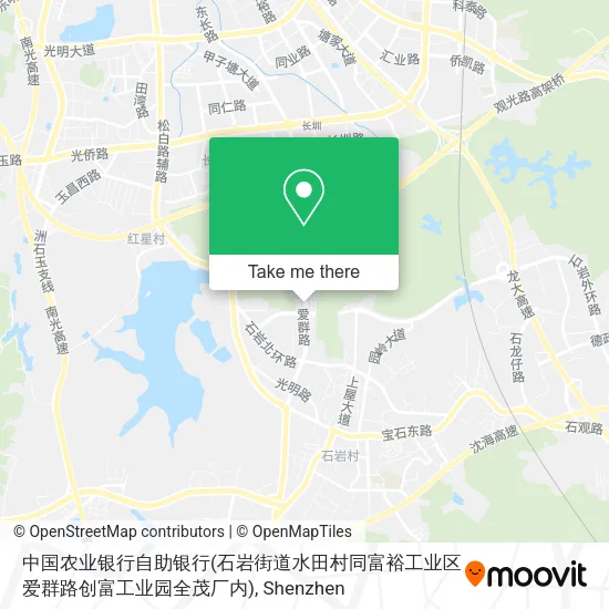 中国农业银行自助银行(石岩街道水田村同富裕工业区爱群路创富工业园全茂厂内) map