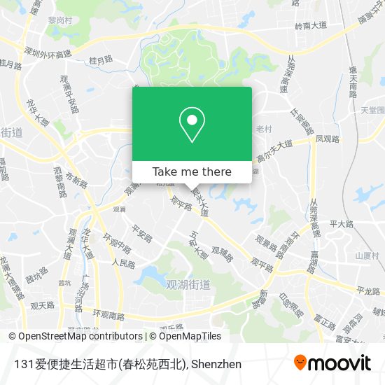 131爱便捷生活超市(春松苑西北) map