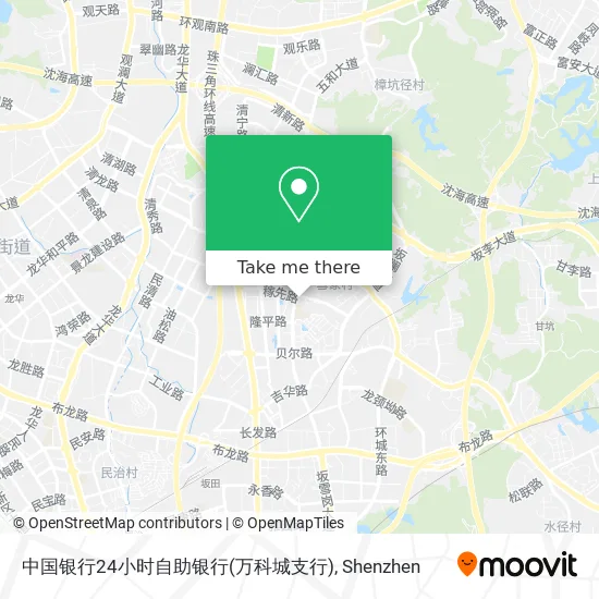 中国银行24小时自助银行(万科城支行) map