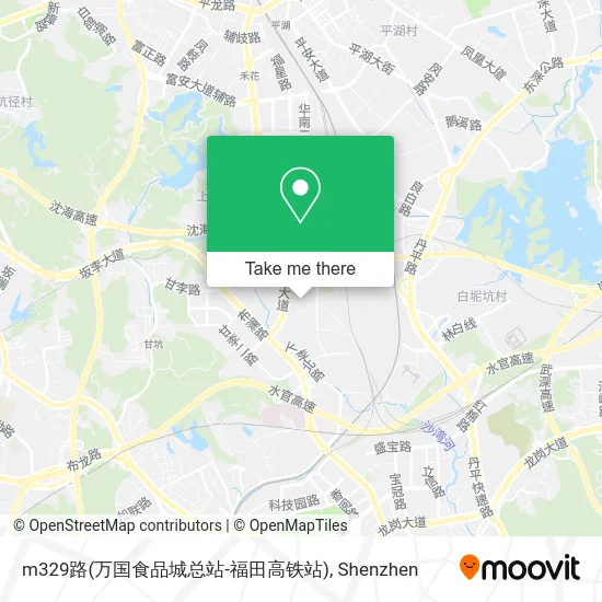 m329路(万国食品城总站-福田高铁站) map