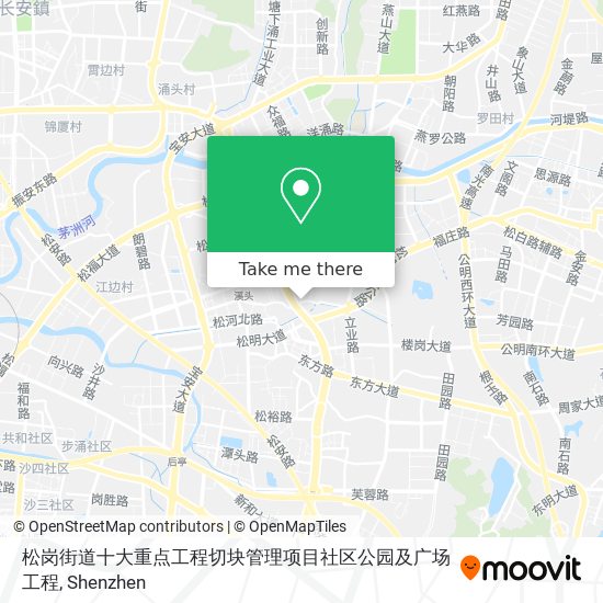 松岗街道十大重点工程切块管理项目社区公园及广场工程 map