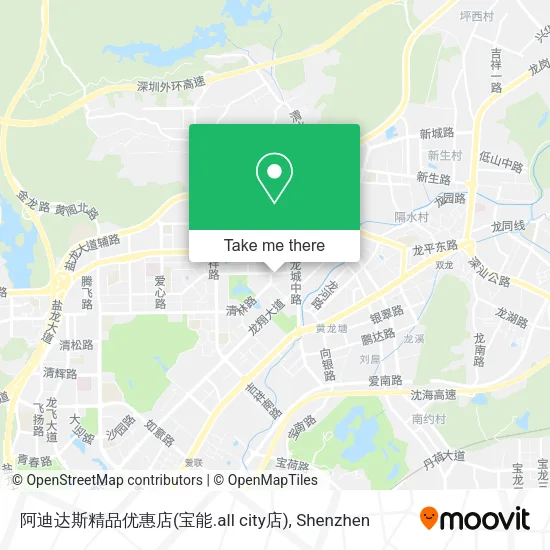 阿迪达斯精品优惠店(宝能.all city店) map