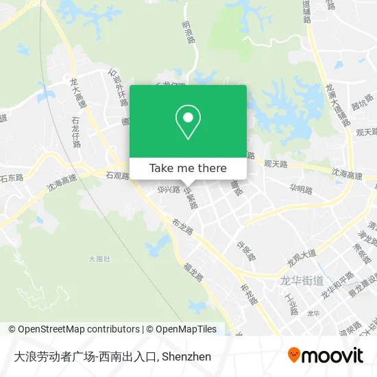 大浪劳动者广场-西南出入口 map
