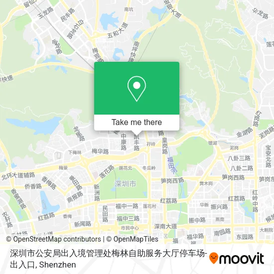 深圳市公安局出入境管理处梅林自助服务大厅停车场-出入口 map