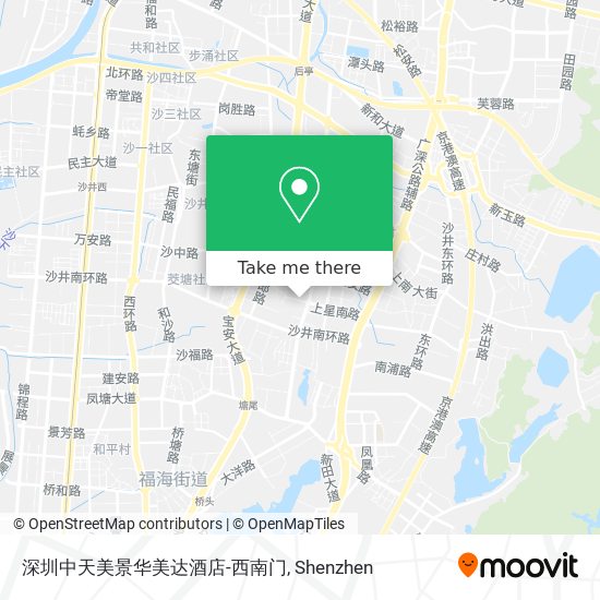 深圳中天美景华美达酒店-西南门 map