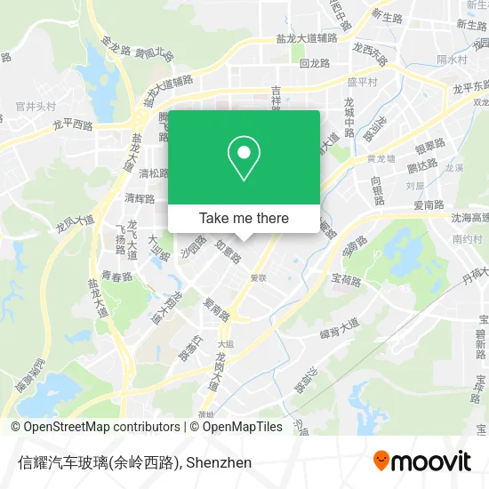 信耀汽车玻璃(余岭西路) map
