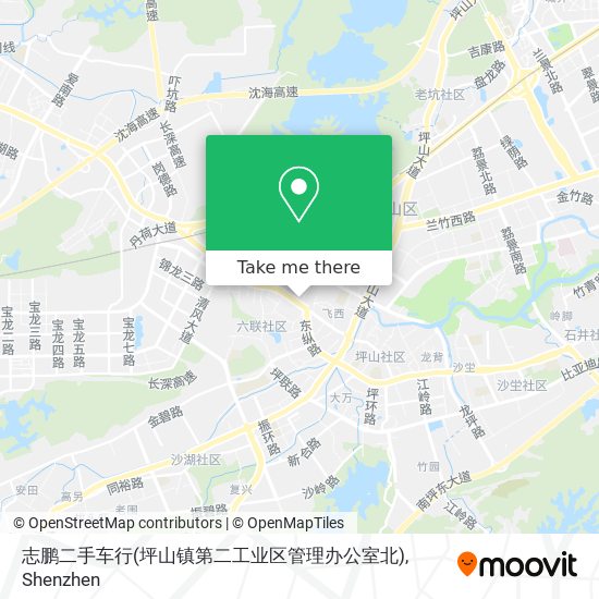 志鹏二手车行(坪山镇第二工业区管理办公室北) map