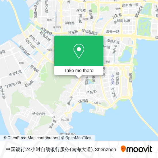 中国银行24小时自助银行服务(南海大道) map