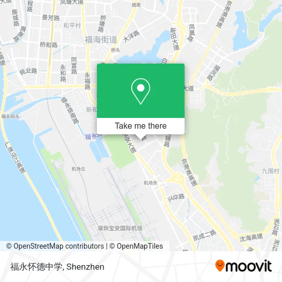 福永怀德中学 map