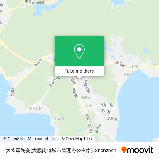 大将军陶瓷(大鹏街道城市管理办公室南) map