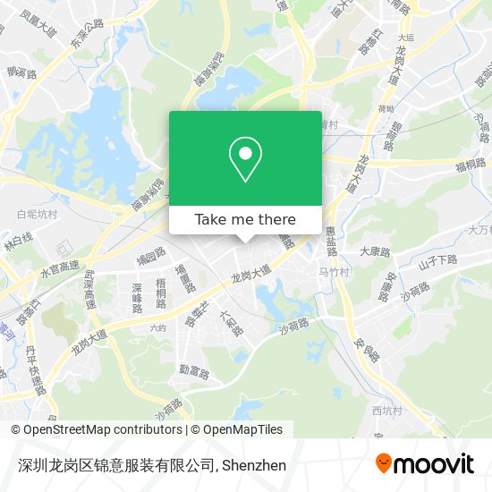 深圳龙岗区锦意服装有限公司 map