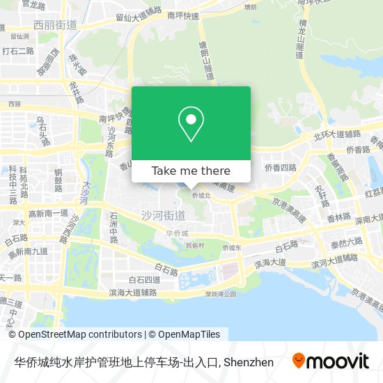 华侨城纯水岸护管班地上停车场-出入口 map