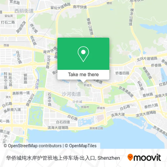 华侨城纯水岸护管班地上停车场-出入口 map