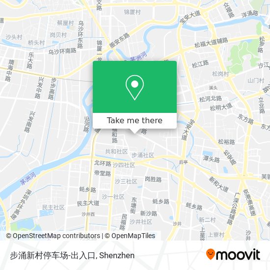 步涌新村停车场-出入口 map