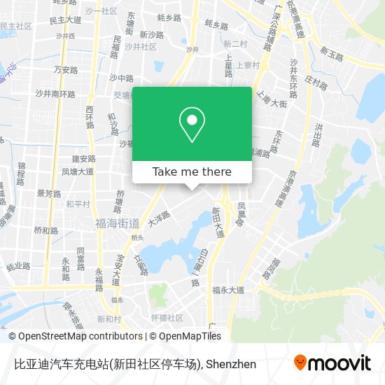 比亚迪汽车充电站(新田社区停车场) map